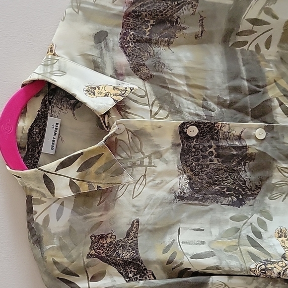 𝅺gerry WEBER Vintage Short Sleeve Button-down Shirt 44 - Picture 3 of 7